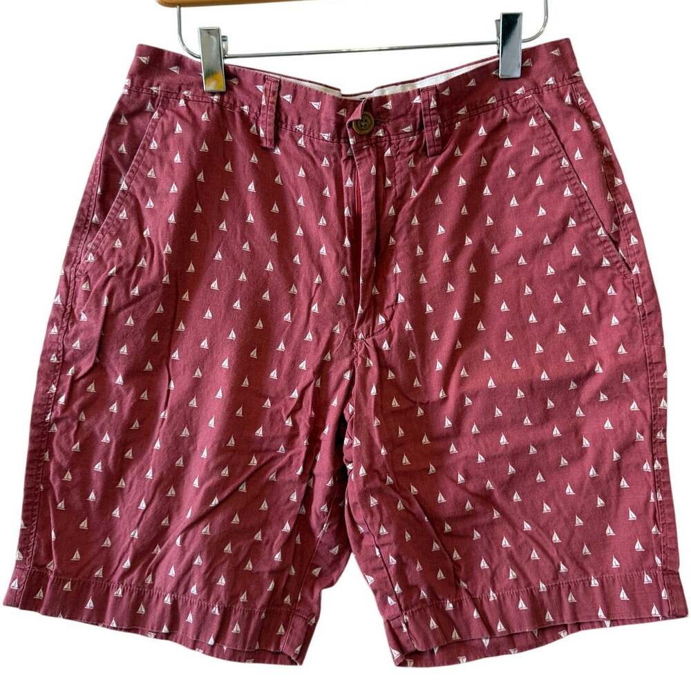 J Crew Gramercy Shorts Nantucket Red Sailboat Print 30